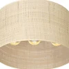 Plafon Sufitowy RATTAN Czarny Beżowy Abażur 3xE27 * Luminex Hot