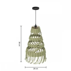 Pleciona lampa ze słomy Lahys