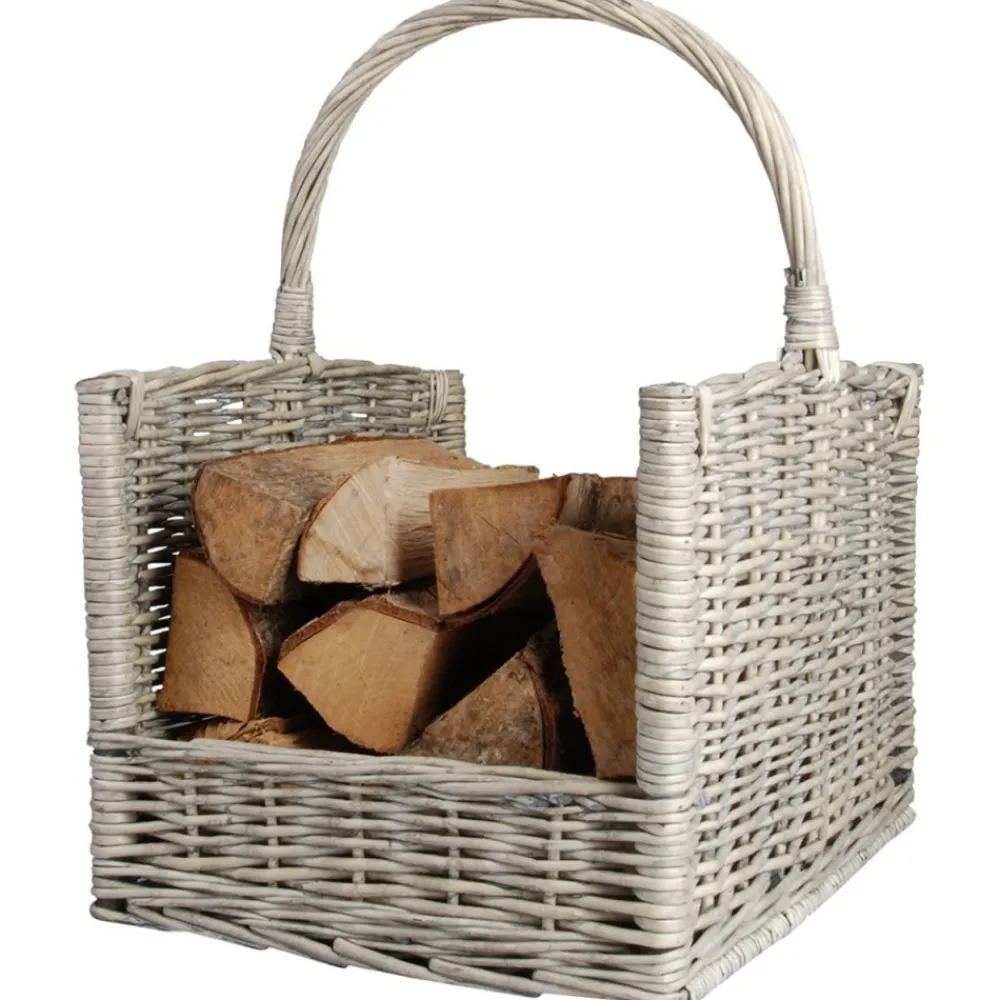 Pleciony kosz na drewno kominkowe * Esschert Design New