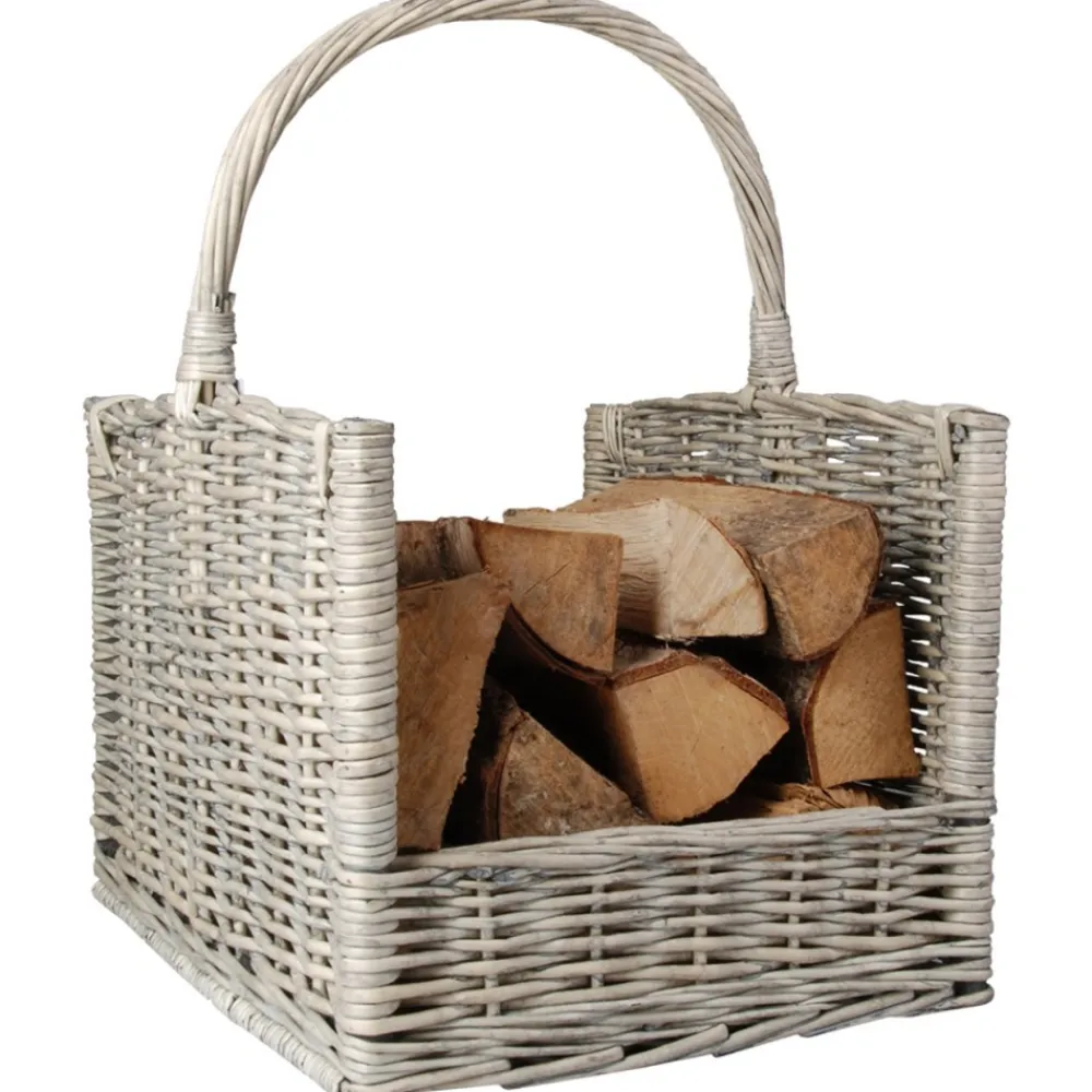 Pleciony kosz na drewno kominkowe * Esschert Design New