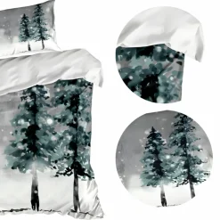 Pościel świąteczna FOREST 140X200 cm bawełna