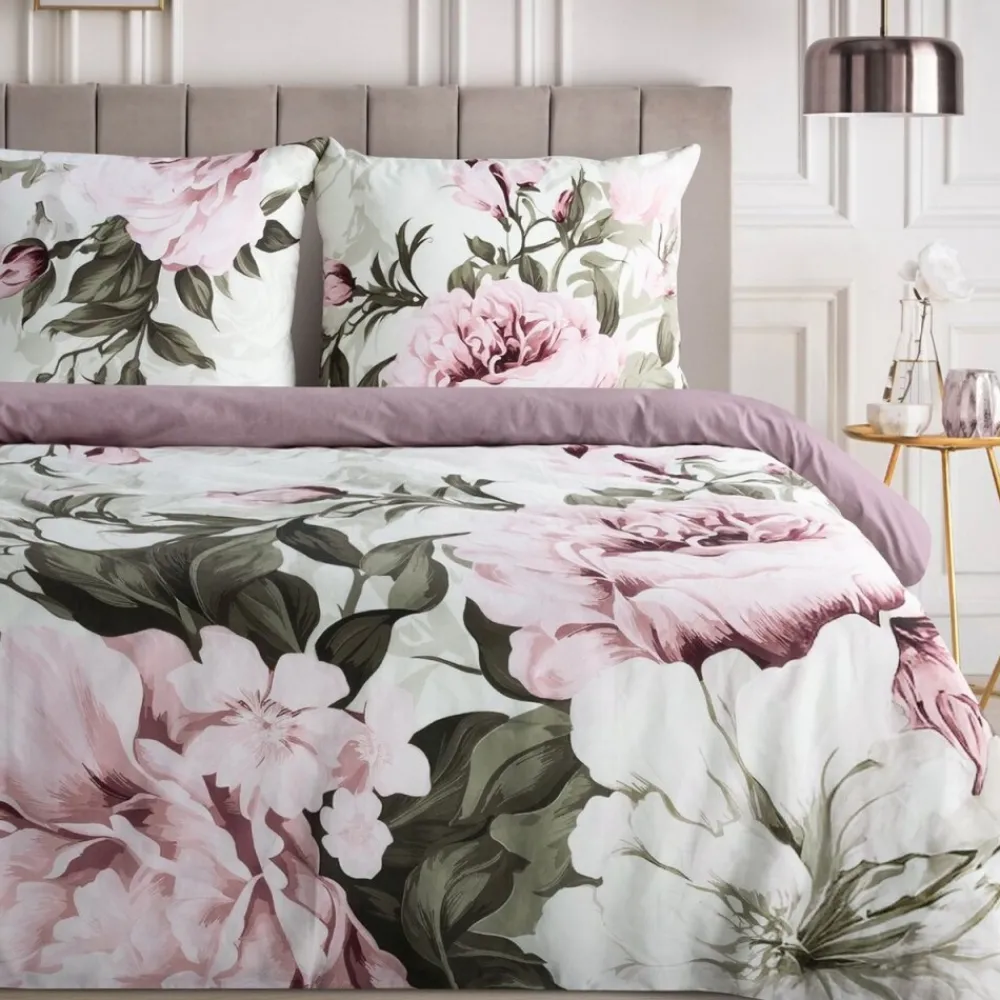 Pościel PEONY piwonie krem róż 140x200 cm bawełna * EUROFIRANY B.B. Choczyńscy Sp.J. New
