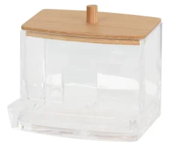 Podajnik na patyczki do uszu z bambusową pokrywą * Bathroom Solutions Outlet