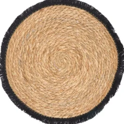 Podkładka na stół boho 38 cm czarne frędzle