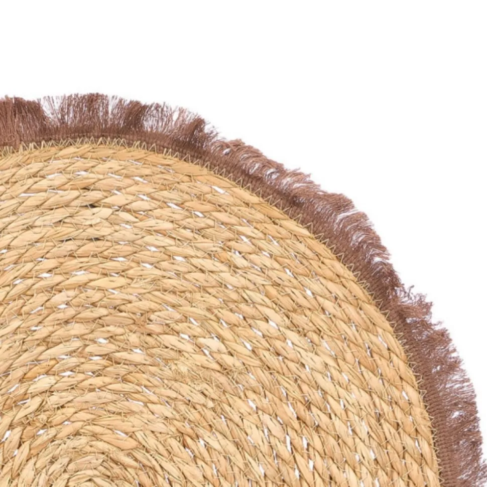 Podkładka na stół boho 38 cm czekoladowe frędzle