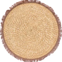 Podkładka na stół boho 38 cm czekoladowe frędzle