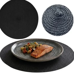 Podkładka na stół Braid Black okrągła * Secret de Gourmet New