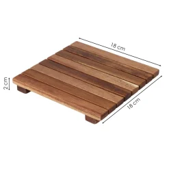 Podstawka pod kubek lub garnek z akacji 18 cm * H&S Decoration
