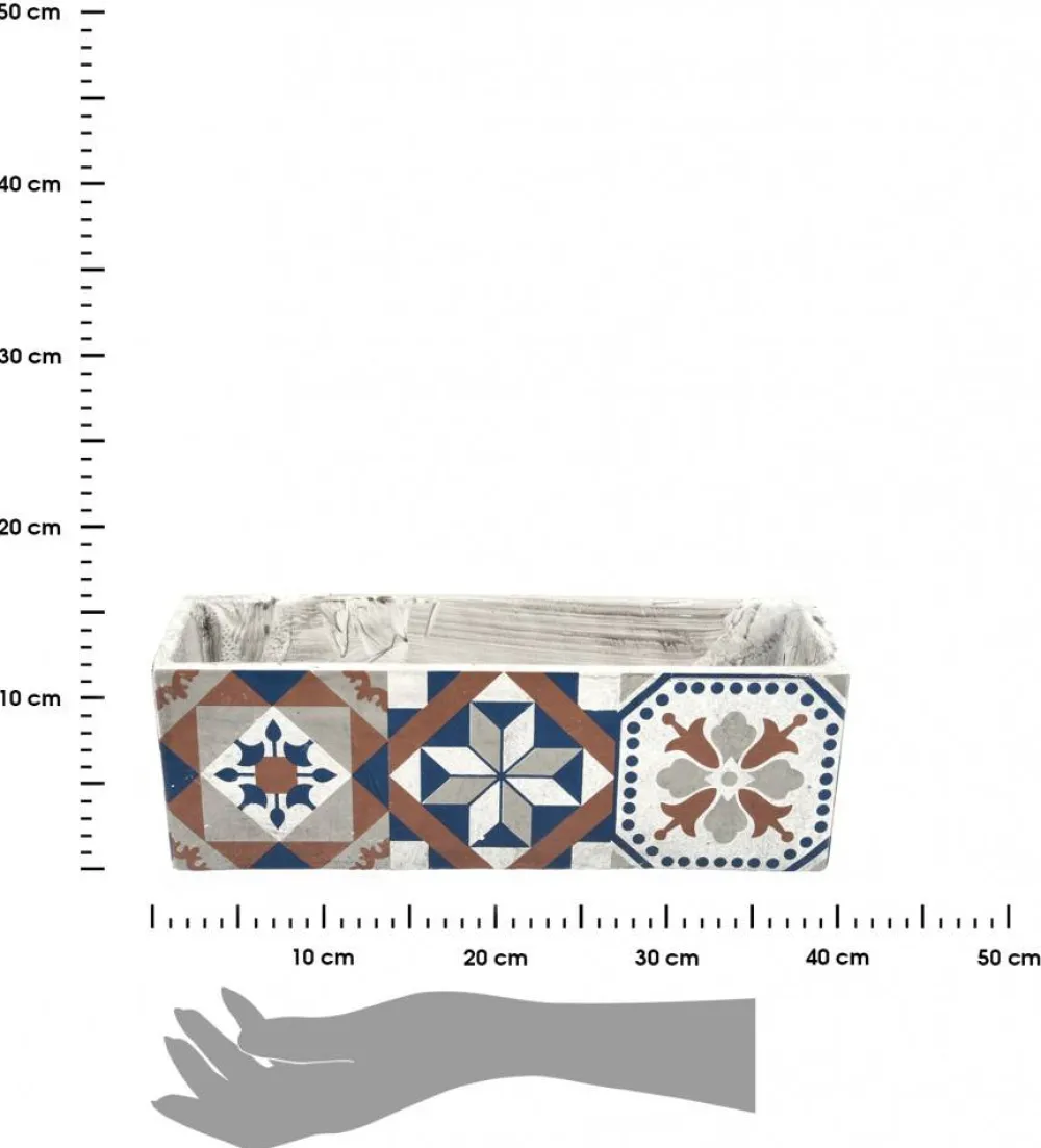 Podłużna doniczka Azulejos 39 cm * Esschert Design Hot