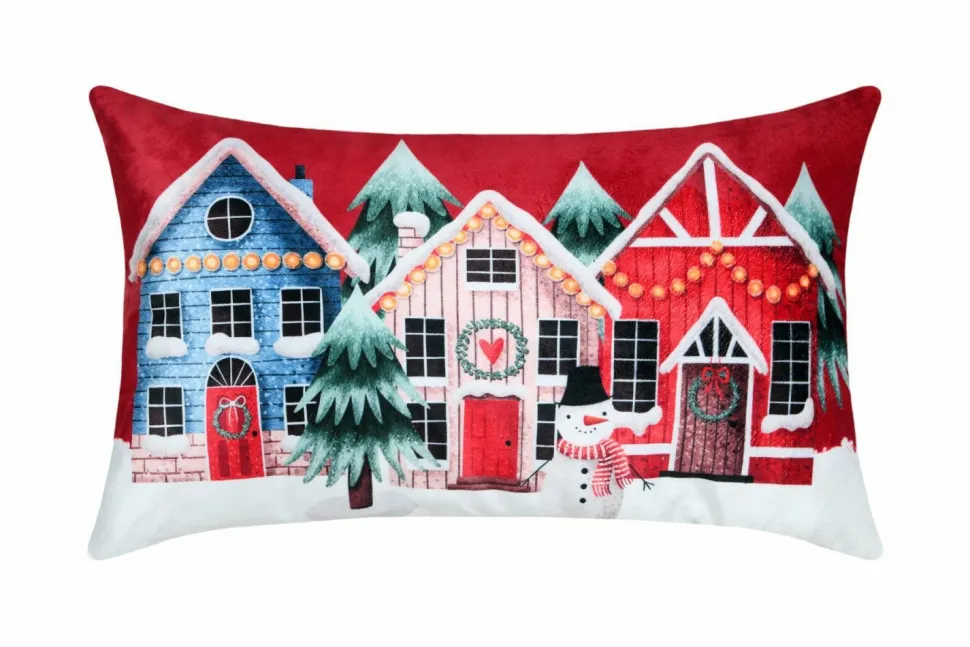 Poduszka świąteczna NOEL domki 30x50 cm