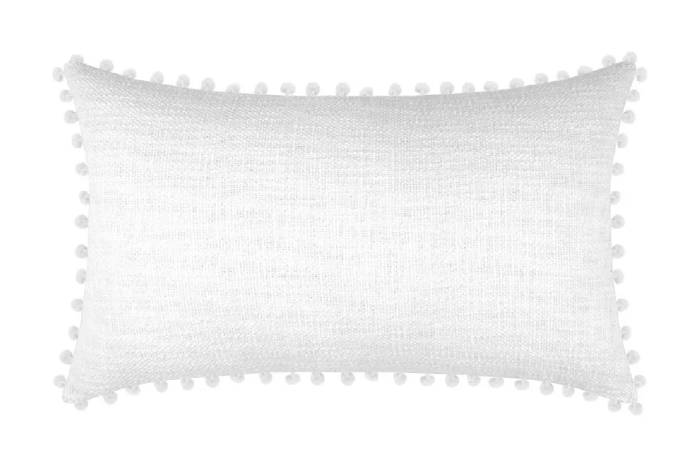 Poduszka SANCHEZ 30x50 biała pompony * STOF Discount