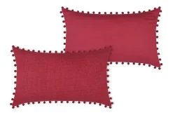 Poduszka SANCHEZ 30x50 czerwona pompony * STOF Outlet