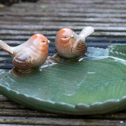 Poidełko dla ptaków Liść ceramiczny