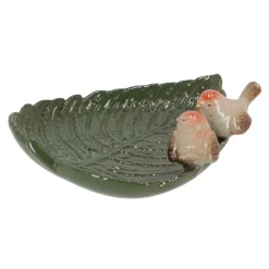 Poidełko dla ptaków Liść ceramiczny