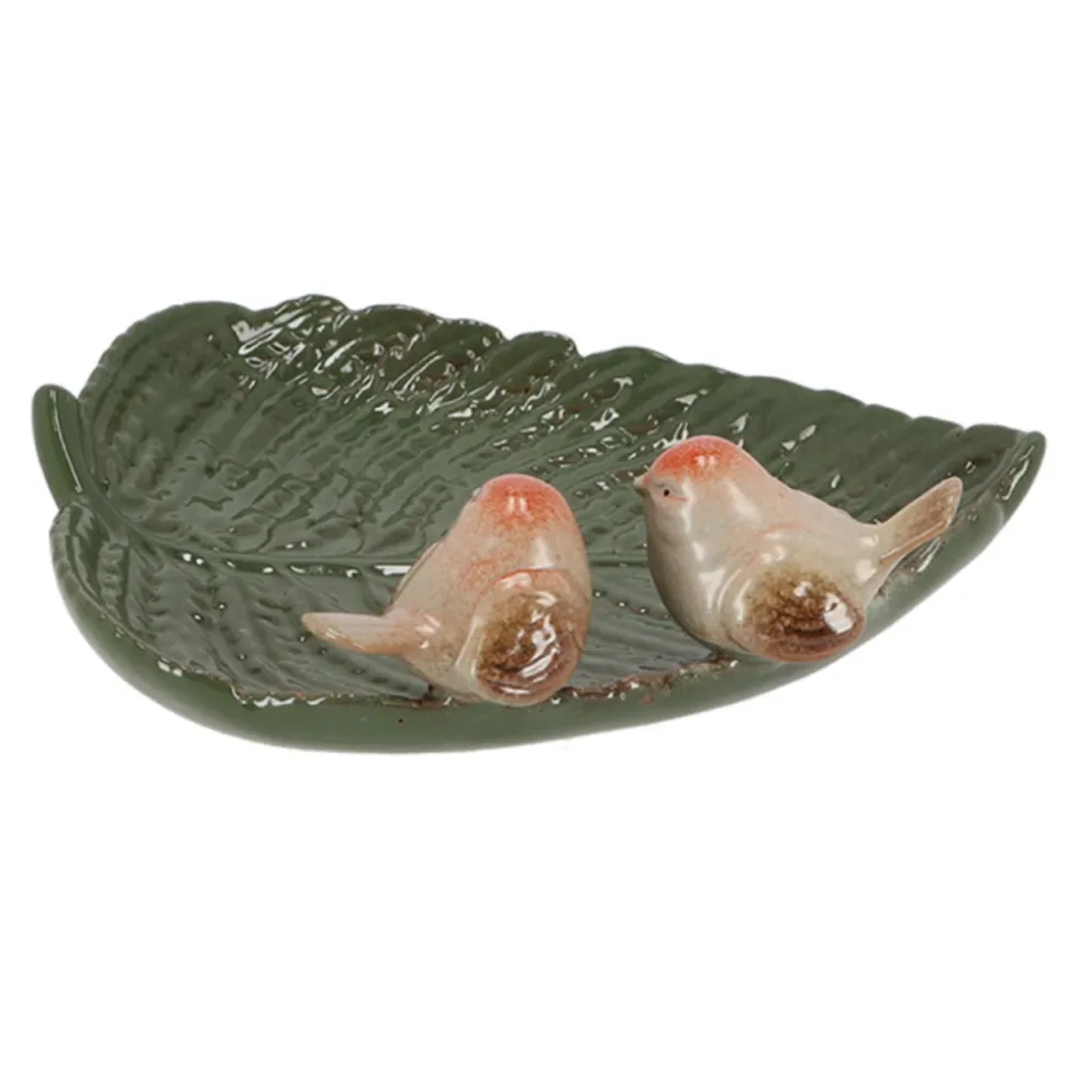 Poidełko dla ptaków Liść ceramiczny
