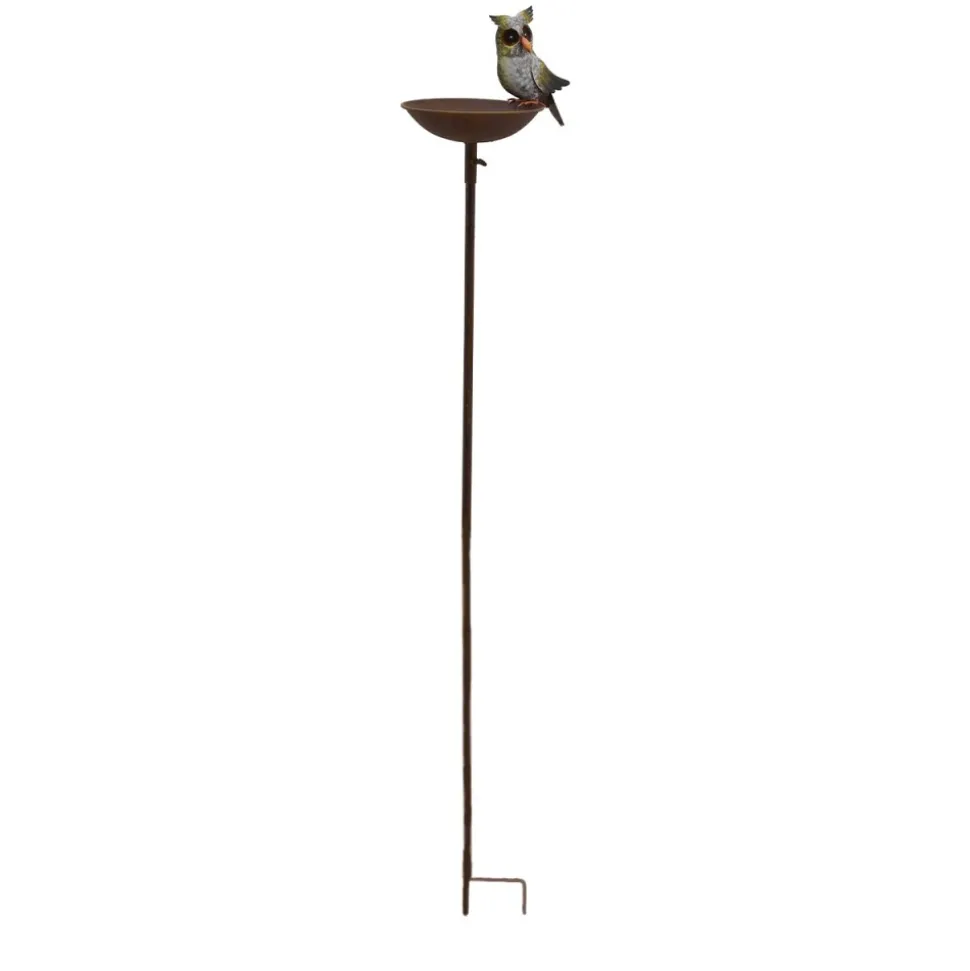Poidełko z sową na metalowym stojaku h124,5 cm