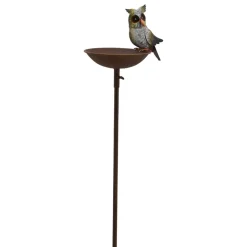 Poidełko z sową na metalowym stojaku h124,5 cm