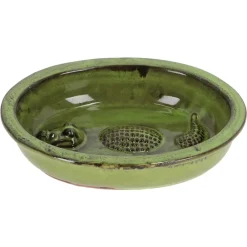 Poidełko dla ptaków ceramiczne z krokodylem zielone * Esschert Design Online
