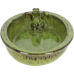Poidełko dla ptaków ceramiczne z żabą zielone * Esschert Design Outlet