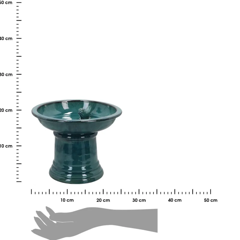 Poidełko dla ptaków z terakoty niebieskie 29 cm * Esschert Design Clearance