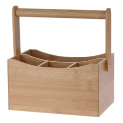 Pojemnik na sztućce z rączką bambus 23,5 cm