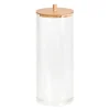 Pojemnik na waciki z bambusową pokrywą 19,5 cm * Bathroom Solutions Outlet