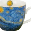 Porcelanowy kubek 460 ml Van Gogh Starry Night w koszyczku