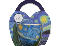 Porcelanowy kubek 460 ml Van Gogh Starry Night w koszyczku