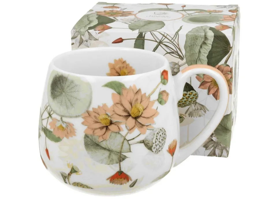 Porcelanowy kubek baryłka Autumn flowers 430 ml