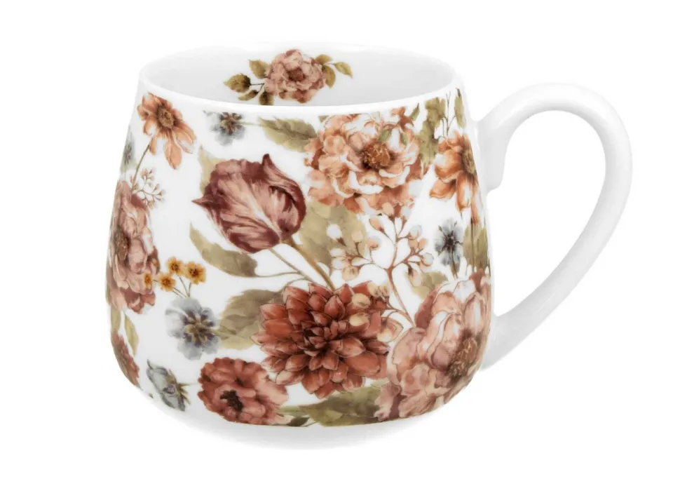 Porcelanowy kubek baryłka Pastel Flowers 430 ml