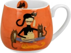 Porcelanowy kubek baryłka Koci Świat Cindy i Koty 430 ml * Duo