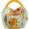 Porcelanowy kubek 460 ml Van Gogh Sunflowers w koszyczku * Duo Sale