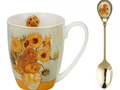 Porcelanowy kubek z łyżeczką Van Gogh Sunflowers 360 ml * Duo Outlet
