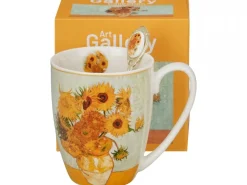 Porcelanowy kubek z łyżeczką Van Gogh Sunflowers 360 ml * Duo Outlet