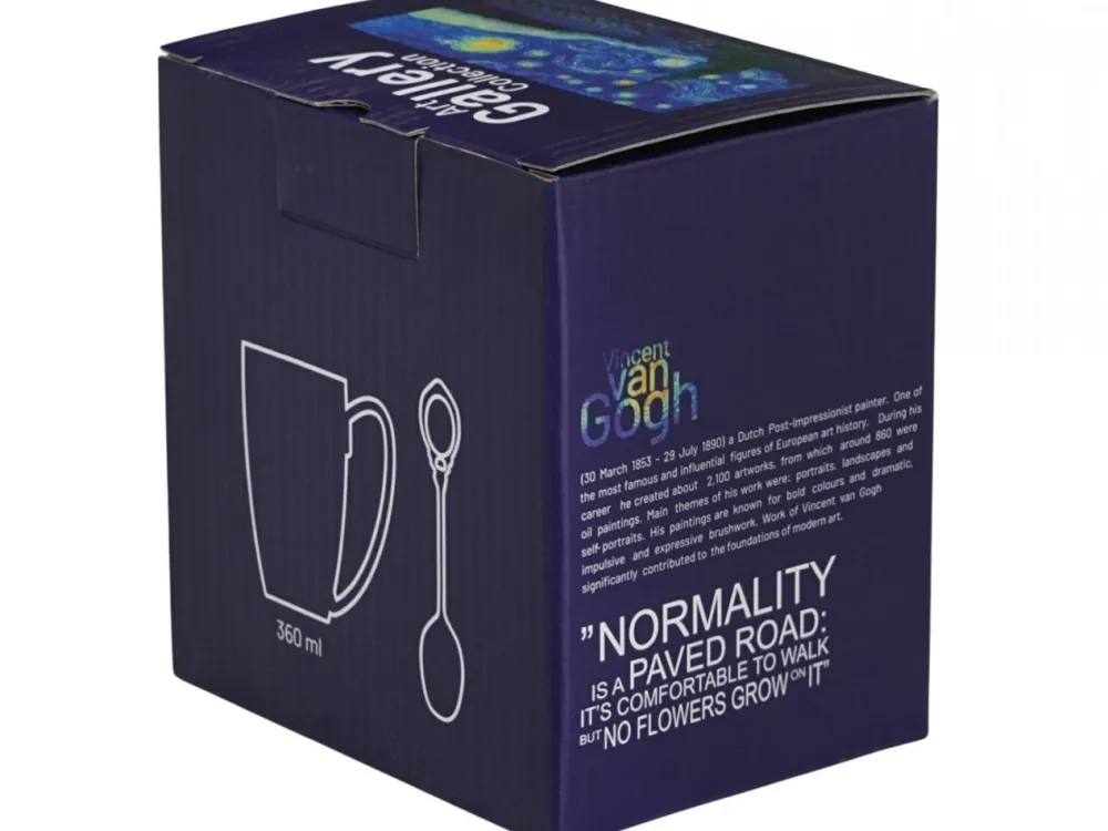 Porcelanowy kubek z łyżeczką Van Gogh Starry Night 360 ml * Duo Discount