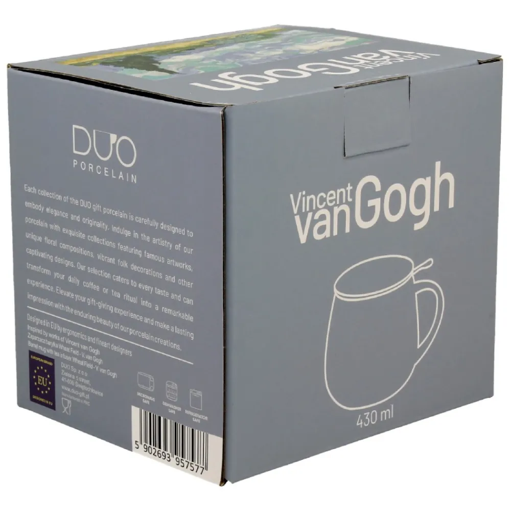 Porcelanowy kubek z zaparzaczem 430 ml Van Gogh Wheat Field * Duo Sale