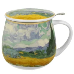 Porcelanowy kubek z zaparzaczem 430 ml Van Gogh Wheat Field * Duo Sale