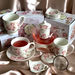 Porcelanowy kubek z zaparzaczem Secesja 430 ml * Duo New