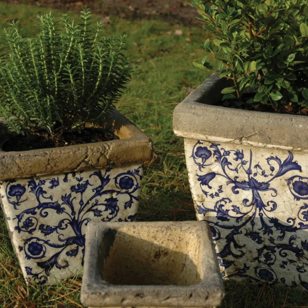Postarzane doniczki ceramiczne 3 sztuki * Esschert Design Discount