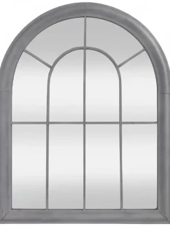 Postarzane półokrągłe lustro ścienne 69 x H88 cm * Esschert Design Outlet