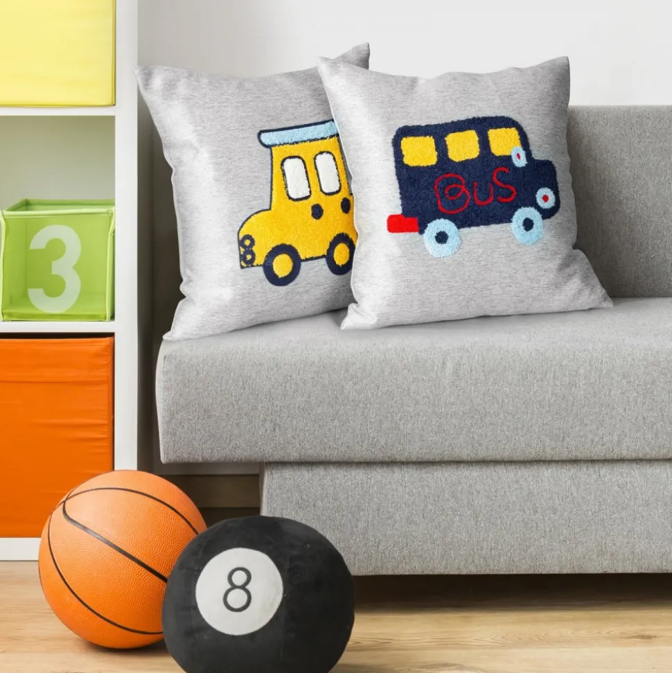 Poszewka ALVIN 2 45x45 cm stalowy autobus