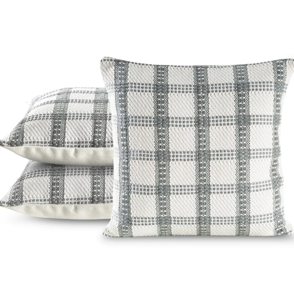 Poszewka BOHO 25 kratka 45x45 kremowa