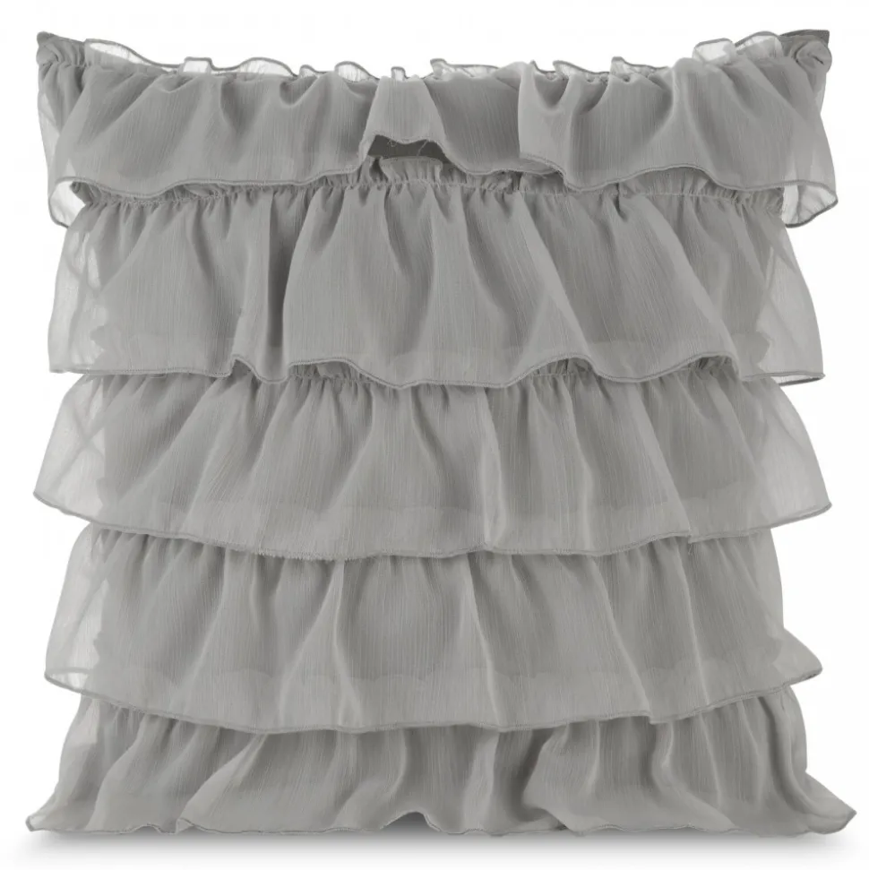 Poszewka DAISY 45x45 cm stalowa falbana