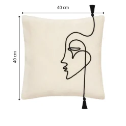 Poszewka Face 40x40 cm kość słoniowa