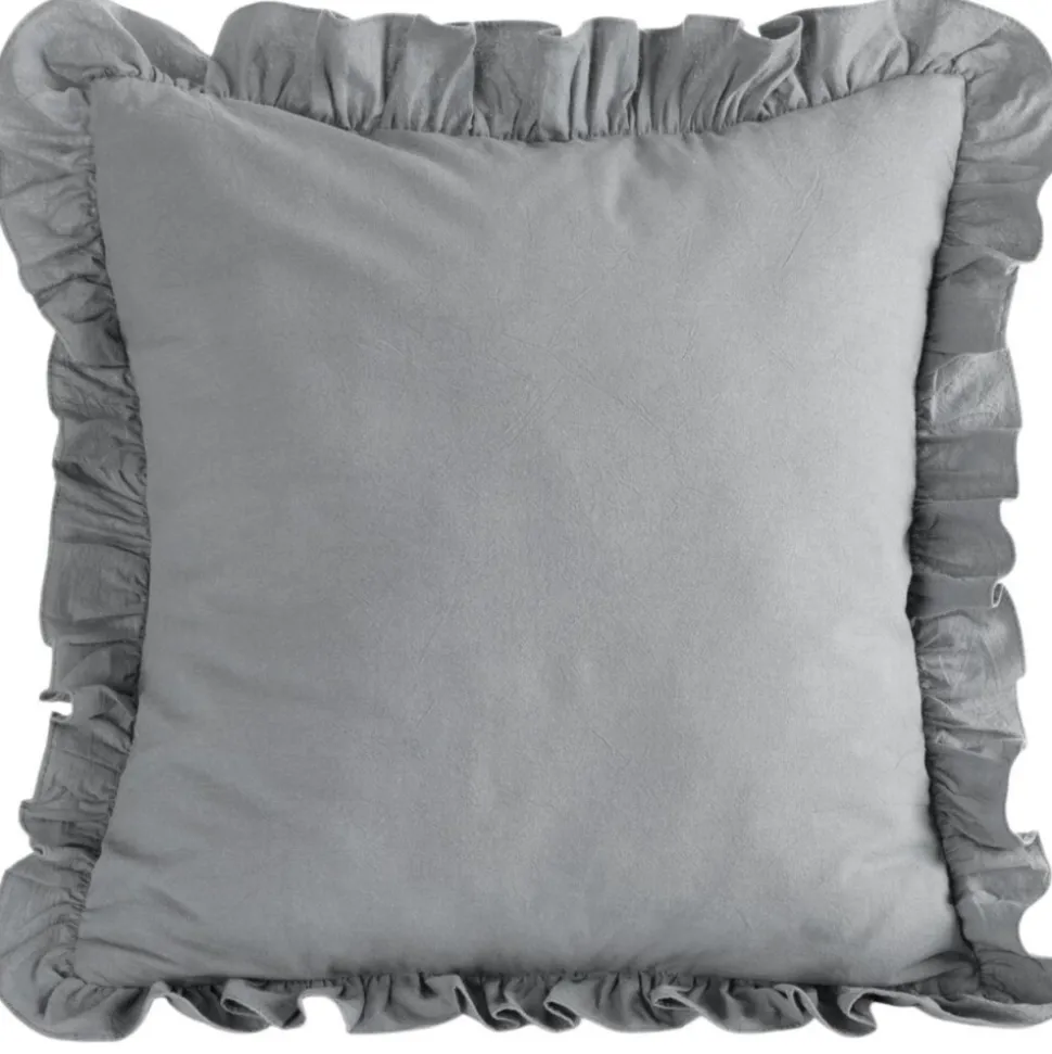 Poszewka FALBANKA 45x45 cm stalowa bawełna