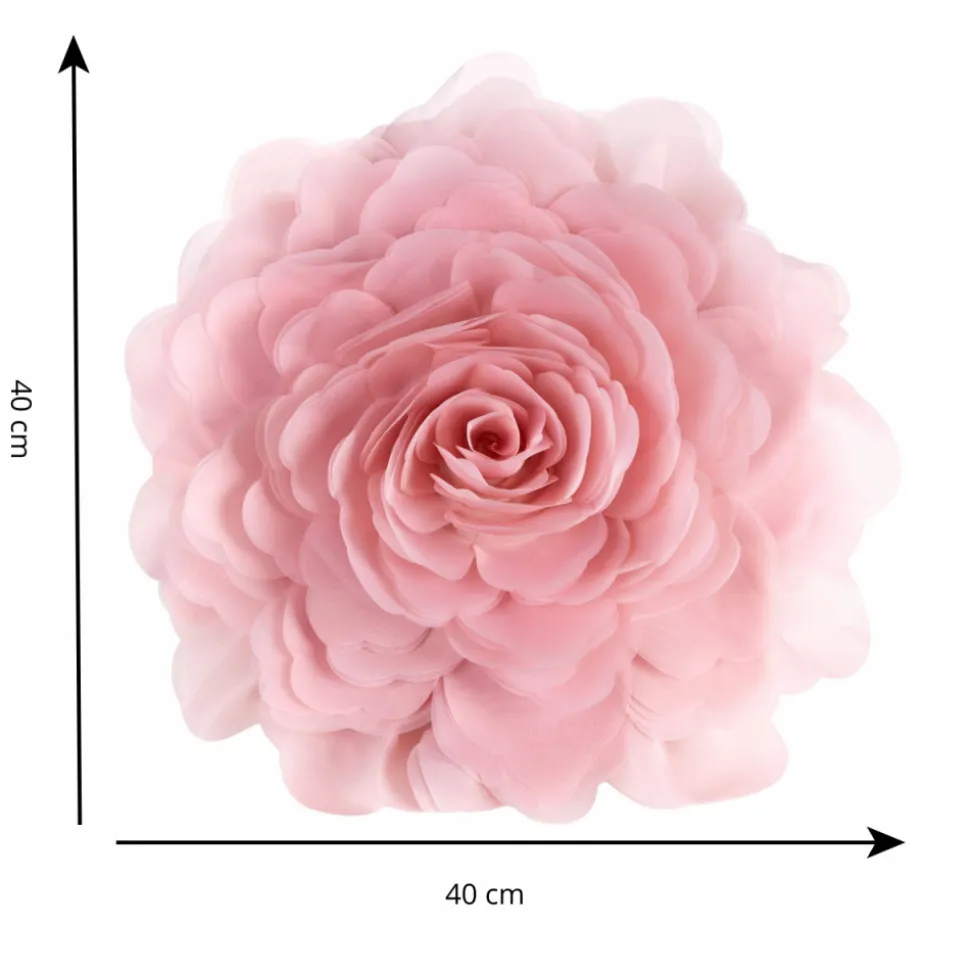 Poszewka FLORES róża 3D śr 40 cm puder