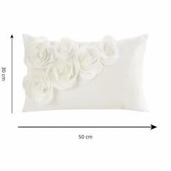 Poszewka FLORES róże 3D 30x50 krem