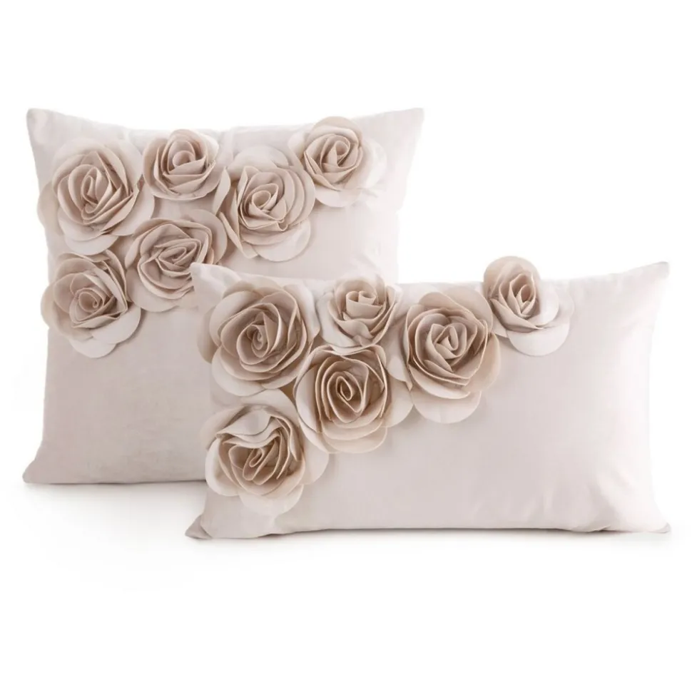 Poszewka FLORES róże 3D 45x45 puder