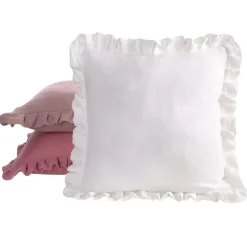 Poszewka MUSLIN 1 falbanka 45x45 cm róż