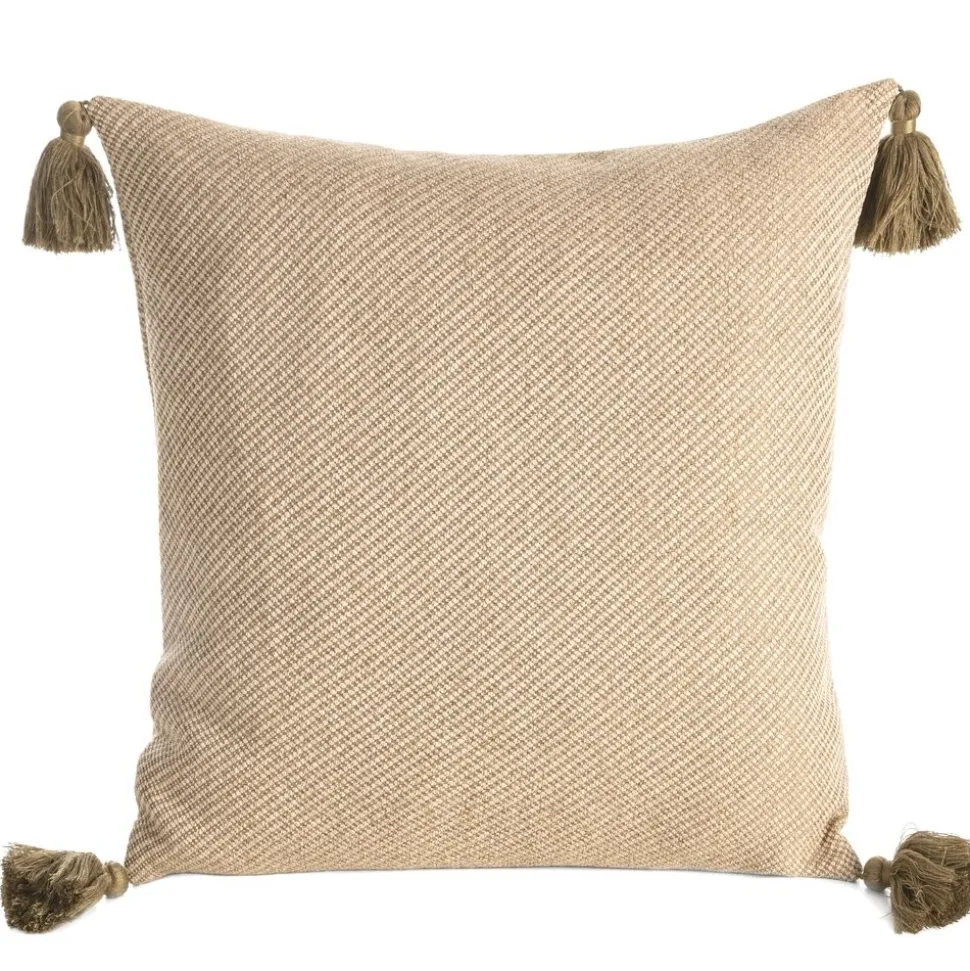 Poszewka POLY 02 beżowa 45x45 chwosty